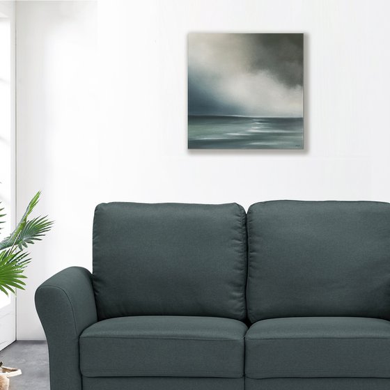 Touch Across The Ocean - Original Seascape Oil Painting on Stretched Canvas