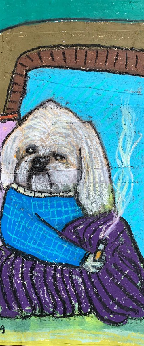 Smoking dog #42 by Pavel Kuragin