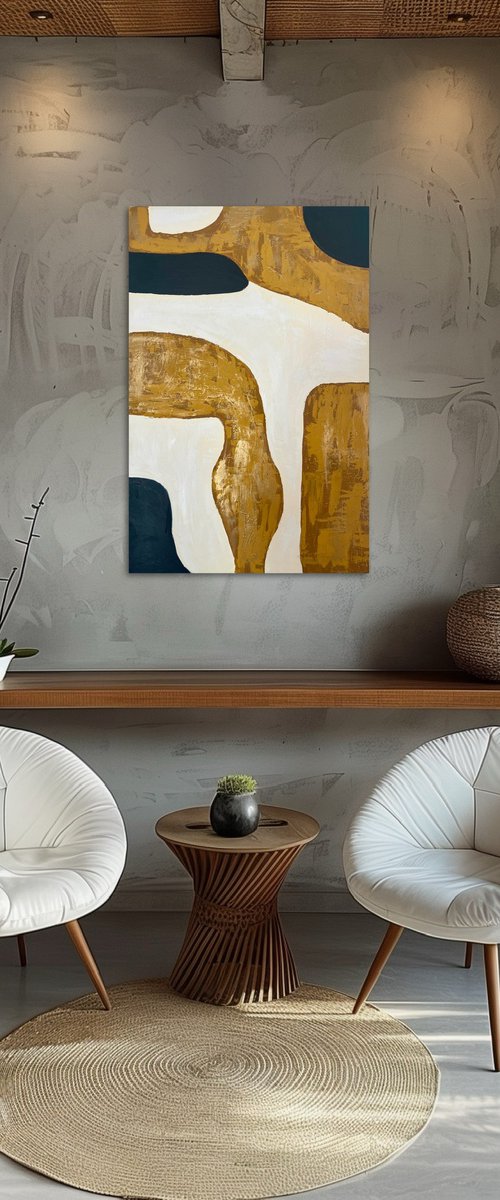 Golden River 60x90x2 cm by Exclusive Arts