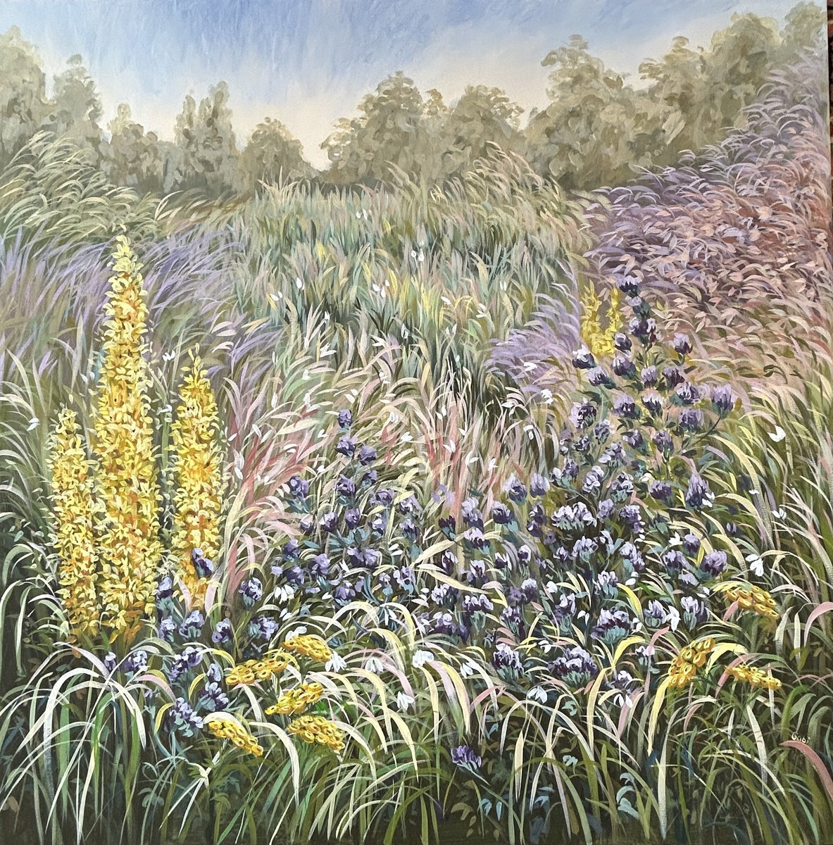 Impressionistic Landscape Acrylic Painting By Gabriele Prismantaite, 31 X 31, Wild Iii, Original Artwork