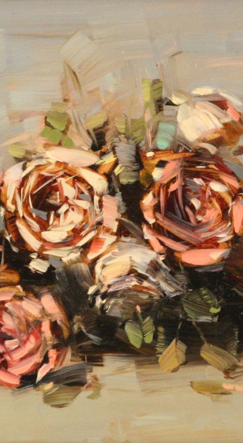 Roses Original oil Painting Framed by Vahe Yeremyan