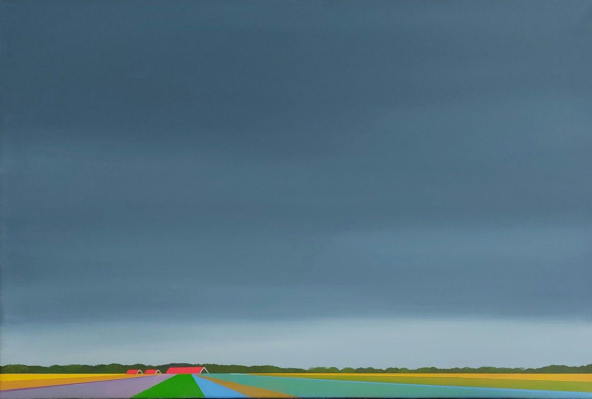 Surrealistic Acrylic Painting , Springtime (April) By Nelly Van Nieuwenhuijzen, 35 X 24, Artwork For Sale On Artfinder