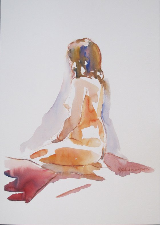 female nude kneeling