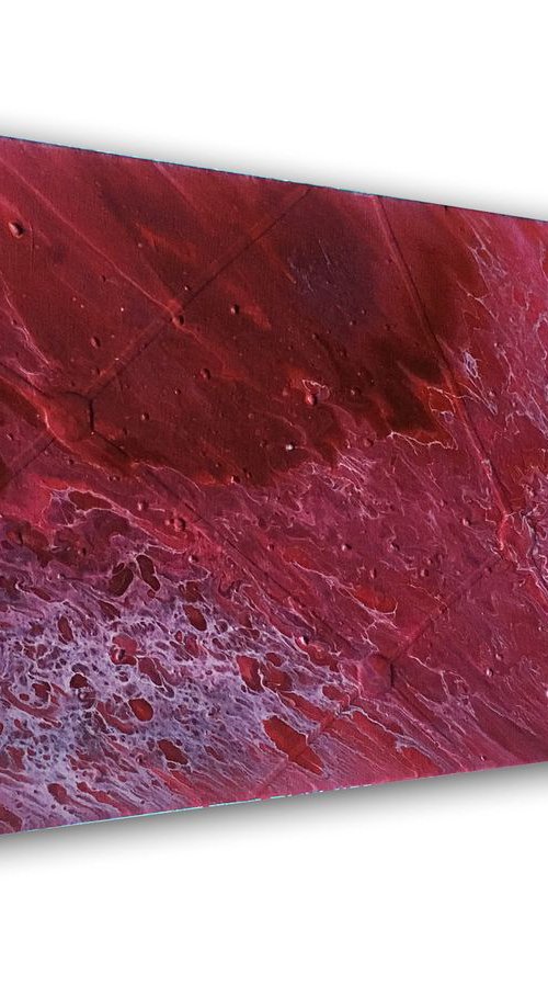 "Crimson Tide" - Original Abstract PMS Fluid Acrylic Painting - 24 x 12 inches by Preston M. Smith (PMS)