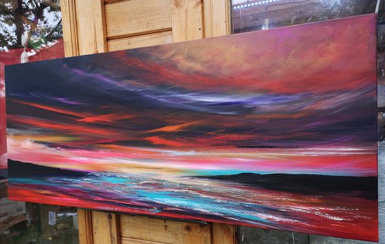 Twilight Blaze - seascape, emotional, panoramic