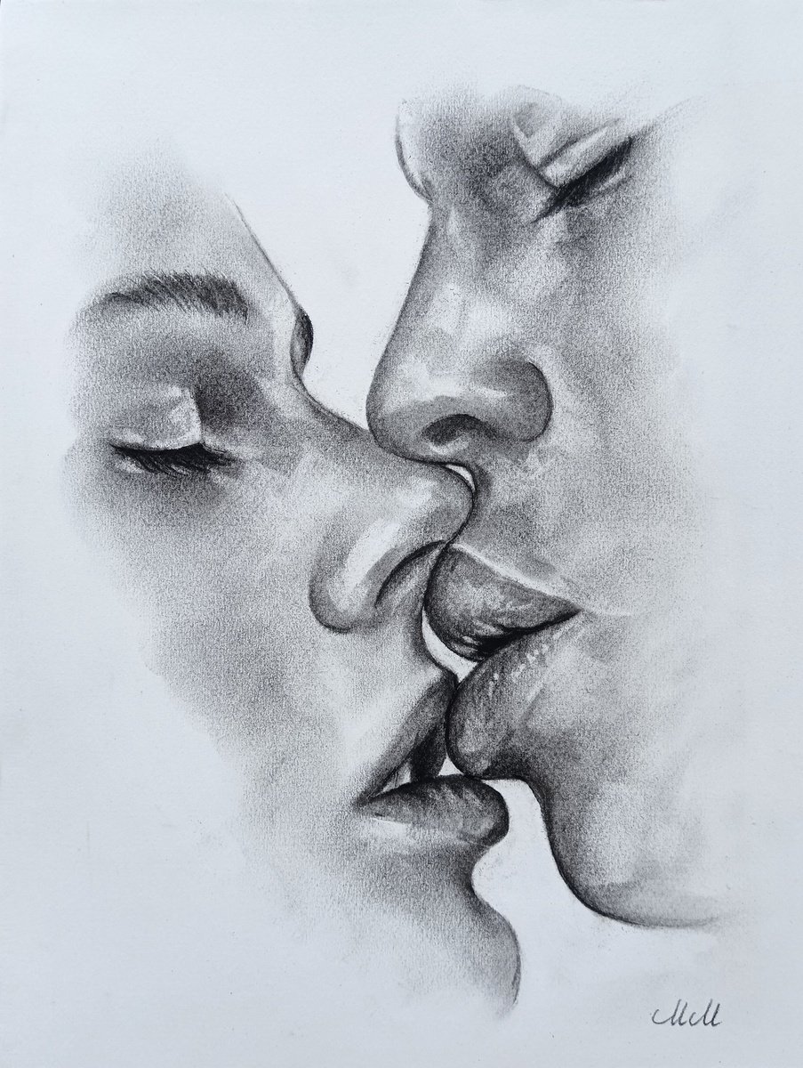 Lovers kissing II by Mateja Marinko