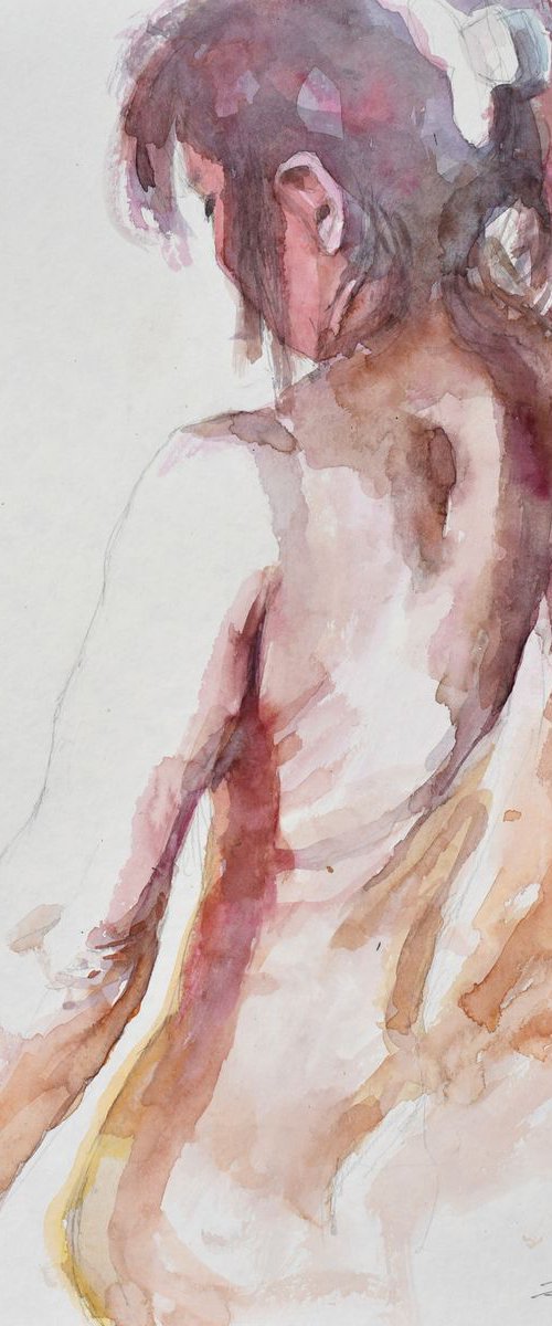 Nude back study by Goran Žigolić Watercolors