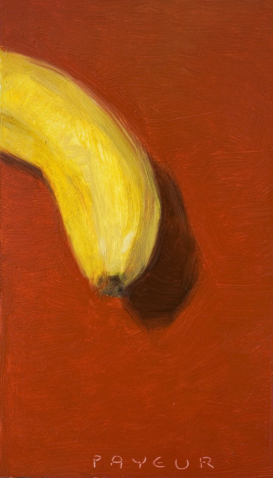 modern still life of tall red and banana