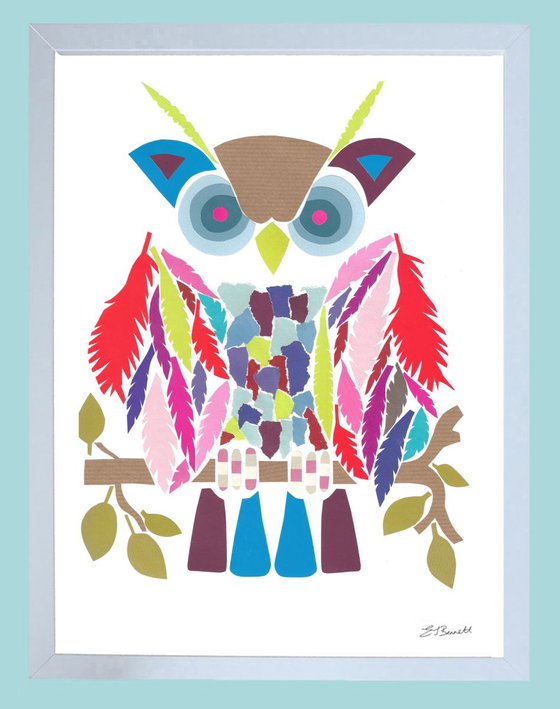 Owl (Hand Cut Collage) Original Picture