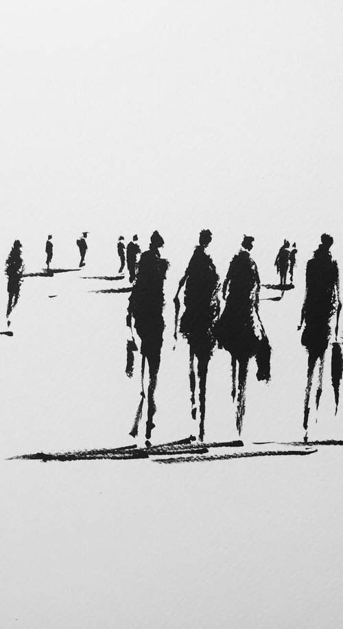Impact Figures #14 - Black and white by Tihomir Cirkvencic