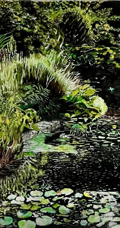 Pond in the garden by Isabelle Lucas