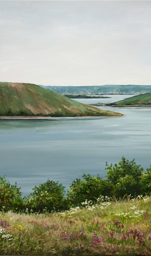 River landscape Oil painting by Tetiana Vysochynska