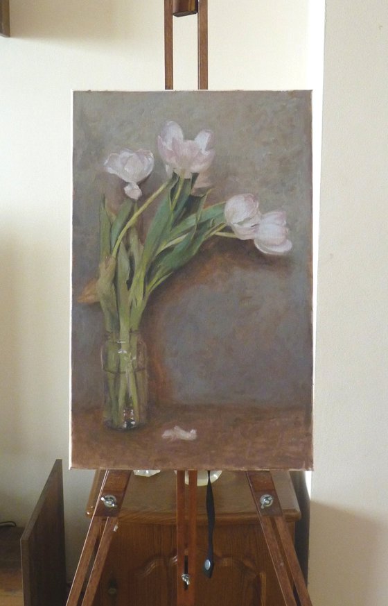 Five White Tulips