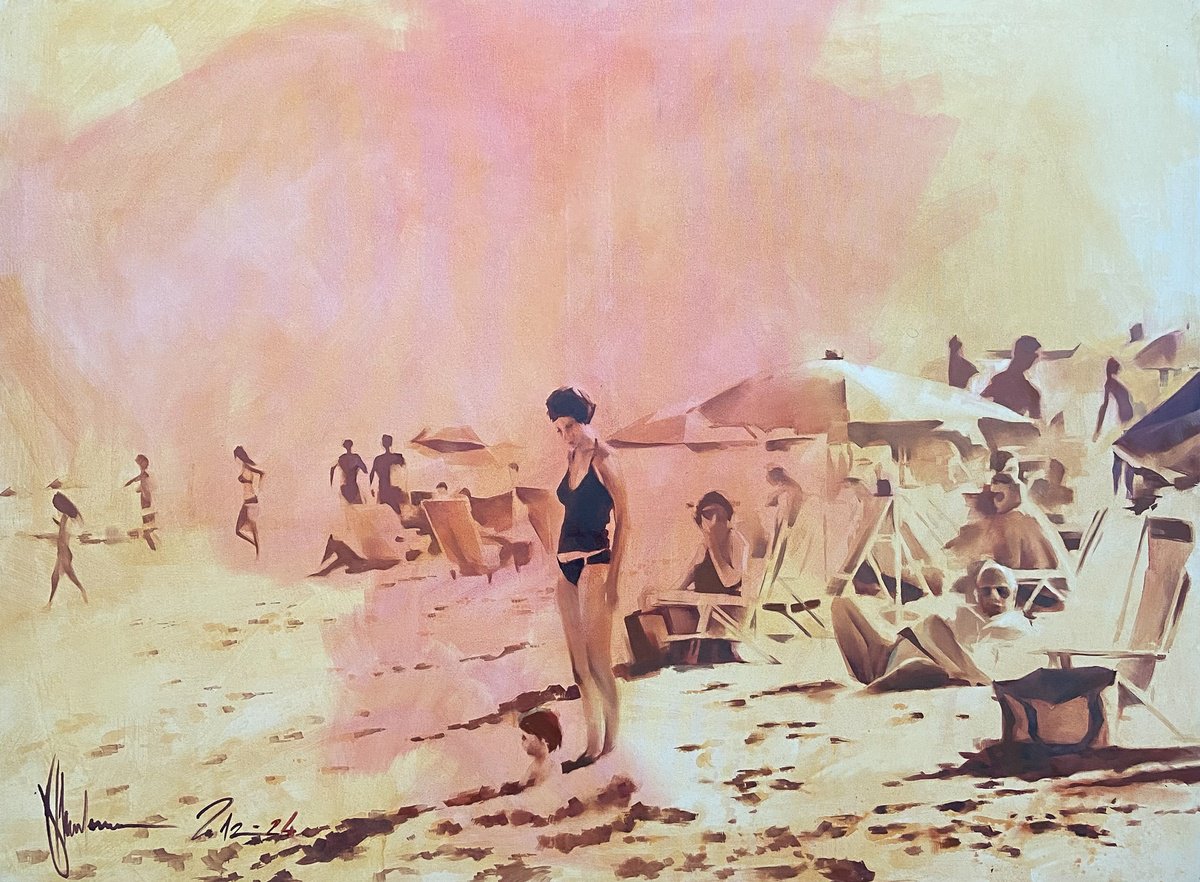 Impressionistic Landscape Oil Painting By Igor Shulman, 47 X 35, The Heat. July., Original Artwork