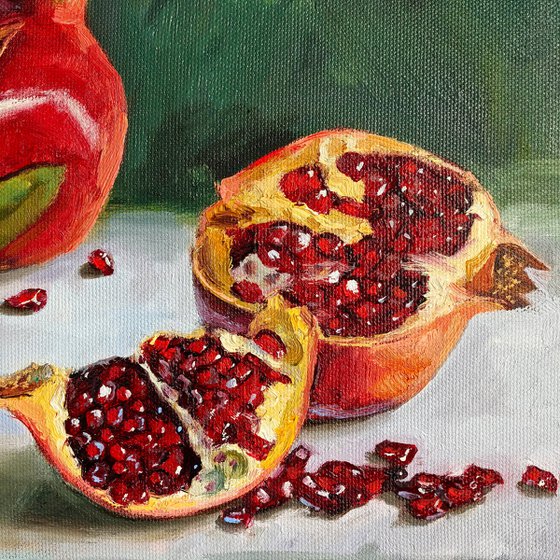 Pomegranates still life