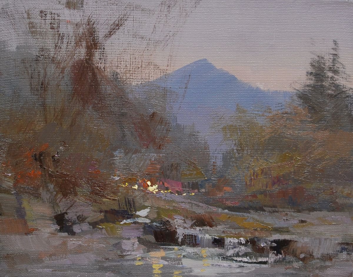 Small landscape painting November Air ( 429l15 ) by Yuri Pysar