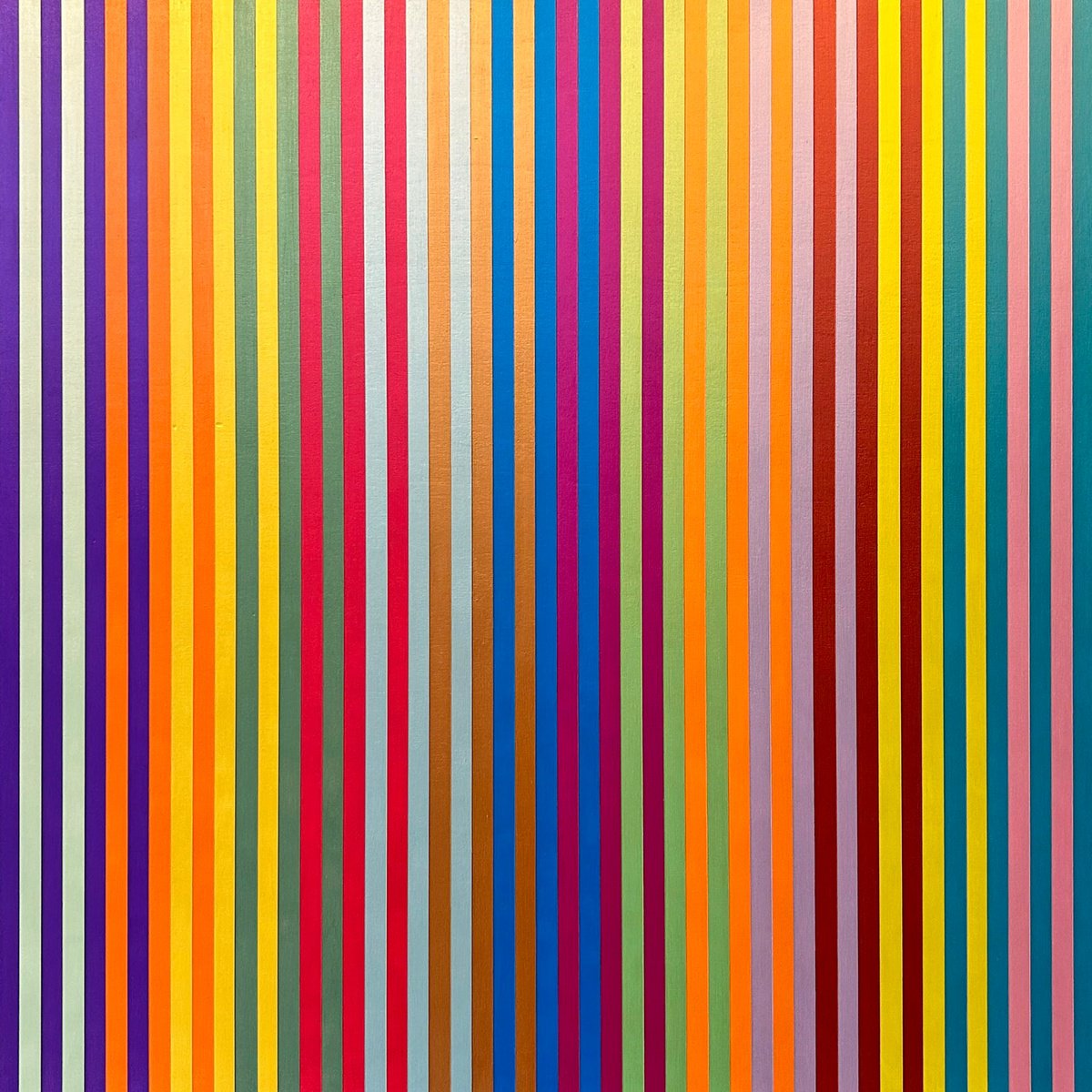 Geometric Abstract Acrylic Painting By Crispin Holder, 20 X 20, Stripes No.32, Original Artwork