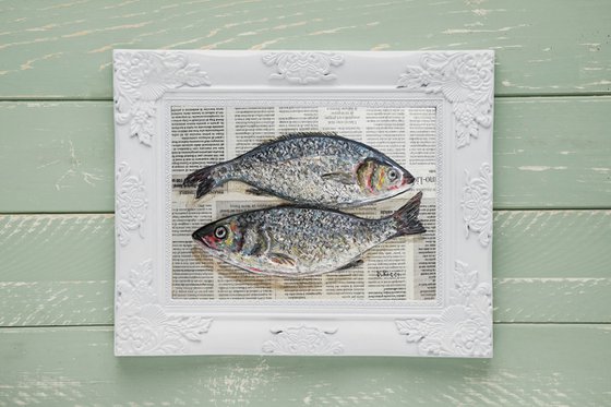 Scaled Fishes on Newspaper