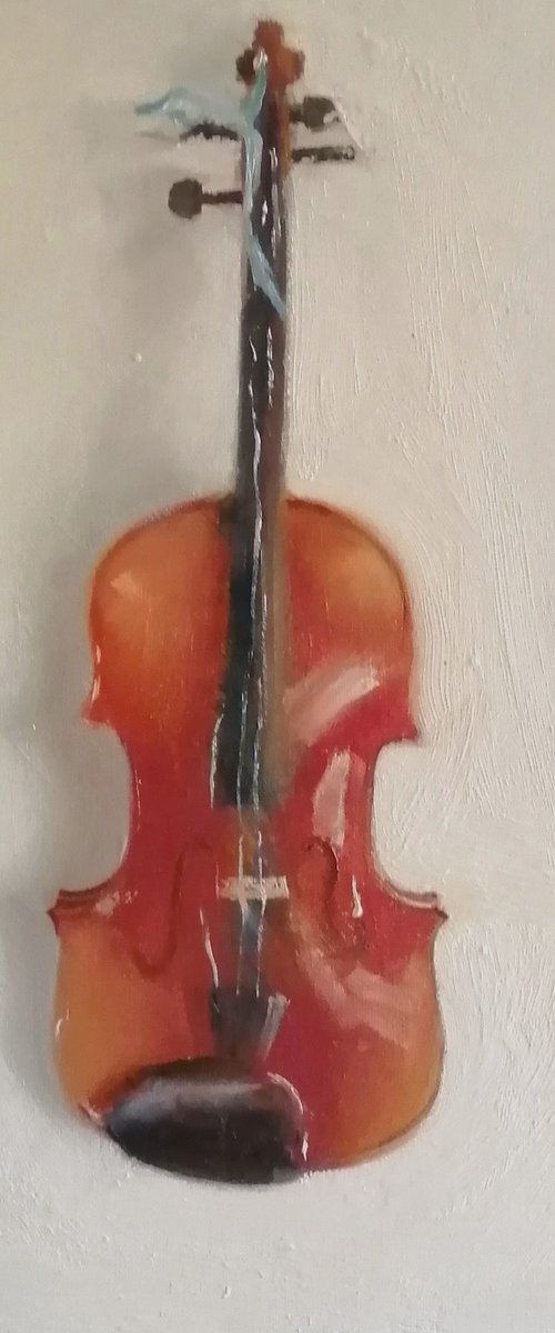 Hanging violin by Rosemary Burn