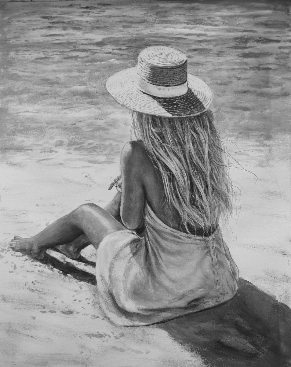 Girl in the beach by Vishalandra Dakur