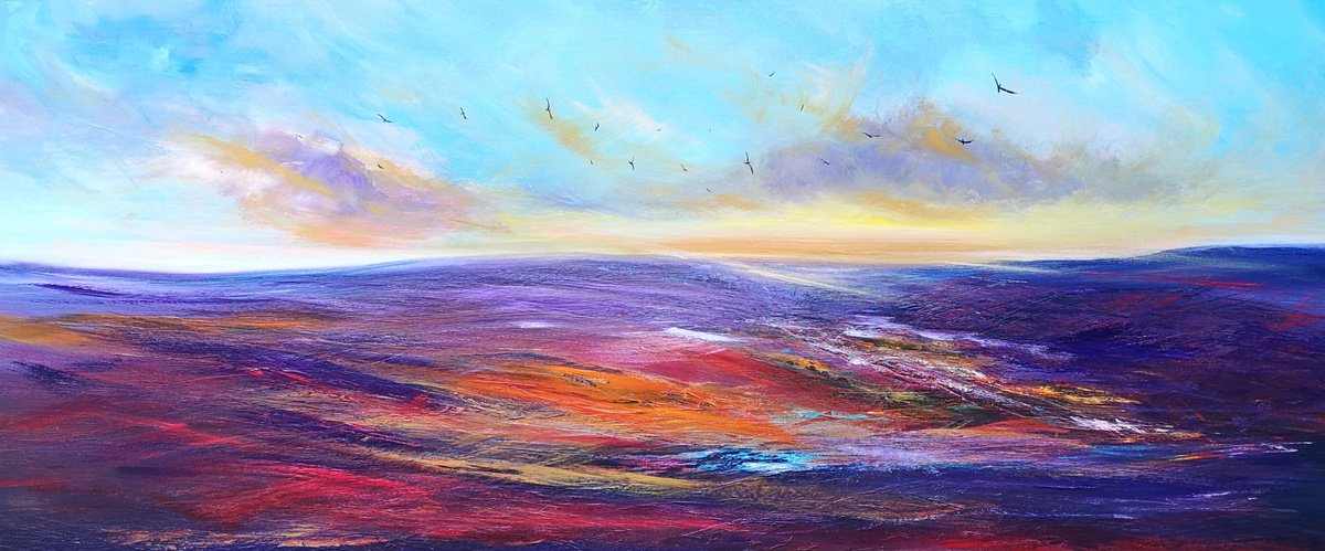 Dance of the Dawn - landscape, emotional, panoramic by Mel Graham