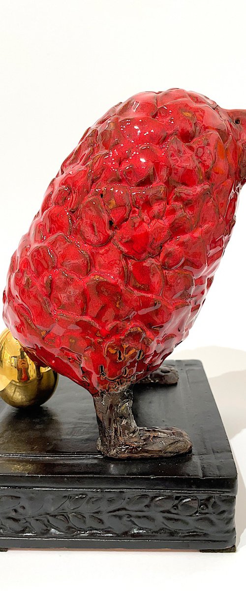 Red Beauty with Golden Egg by Nora  Blazeviciute