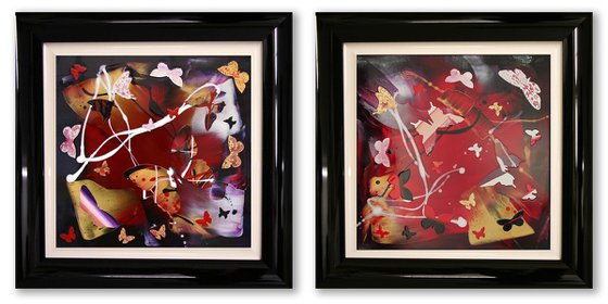 Sunny Paradise I and II (framed) diptych