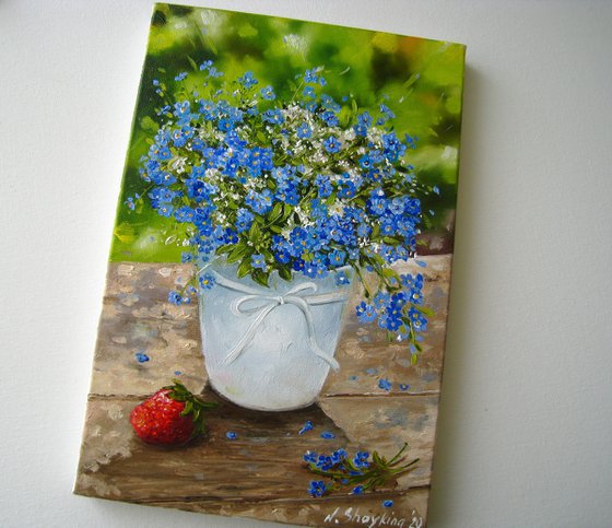 Forget Me Nots and Strawberry