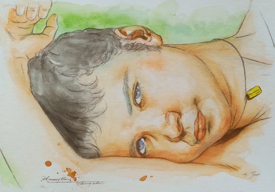 Watercolor-Portrait of young man