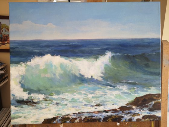 Ocean, original one of a kind acrylic on canvas seascape