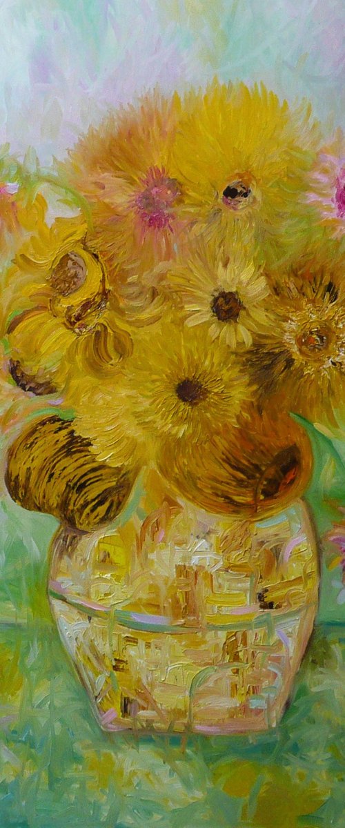 Van Gogh Sunflowers 2024 by Lesley Blackburn