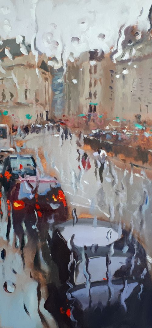 Piccadilly in the rain by John Welsh