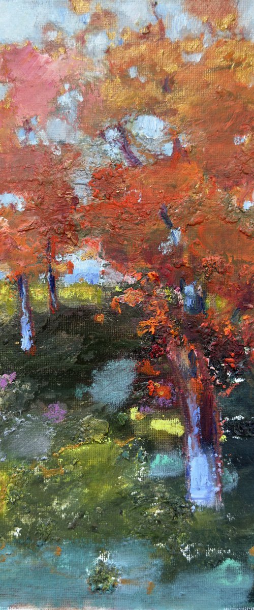 Abstract landscape: orange garden by Olha Laptieva
