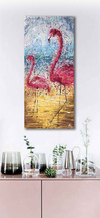 Abstract Flamingo Home Decor Animal Paintings Bi Artfinder