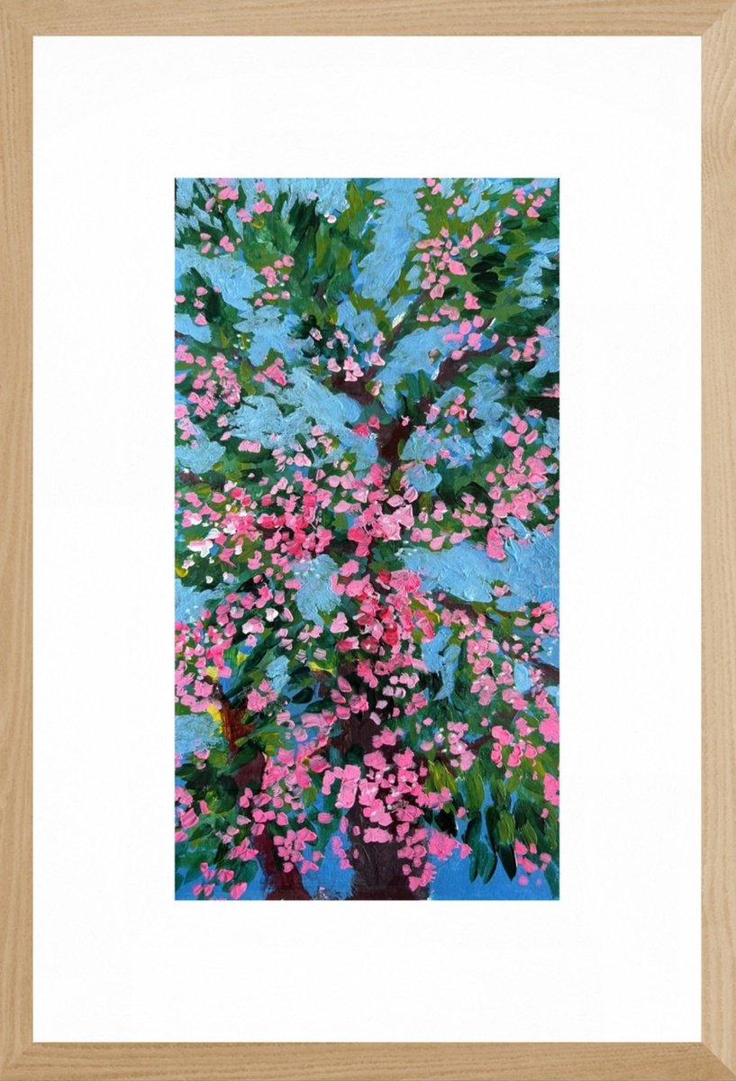 Expressive Landscape Painting By Gela Mikava, 12 X 18, The Spring, Original Artwork