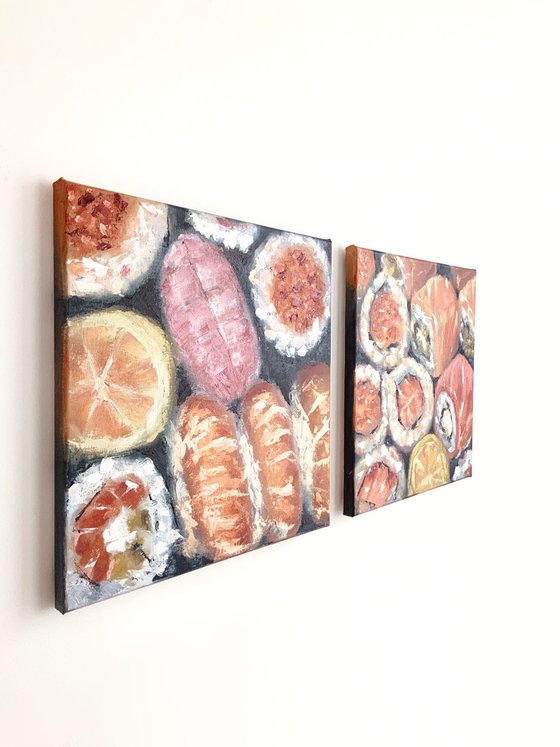 Sushi set, diptych