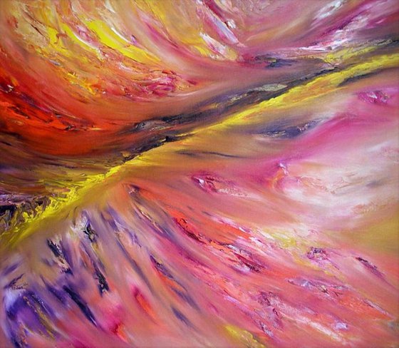 Confines 80x70 cm, Original abstract painting, oil on canvas