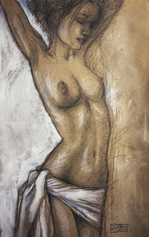 Nude with veil by Vincenzo Stanislao