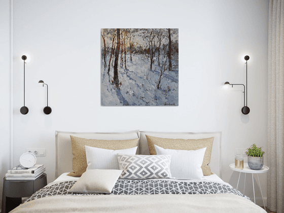 Winter  forest - Original oil painting