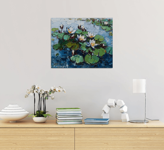 Water lily -  Original Oil painting