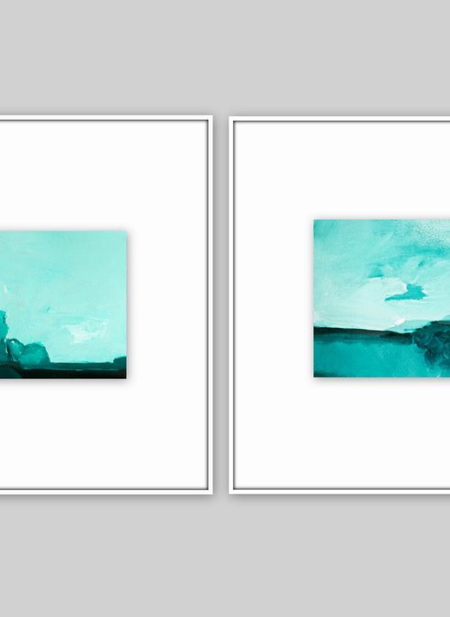 Abstract Landscape. Set of 2 by Nadia Moniatis