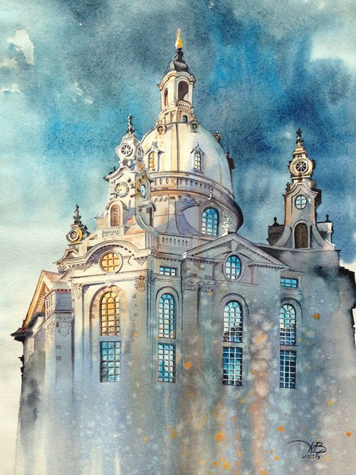 Frauenkirche/watercolor by Igor Dubovoy