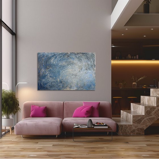 Blue waves 80x120x2 cm