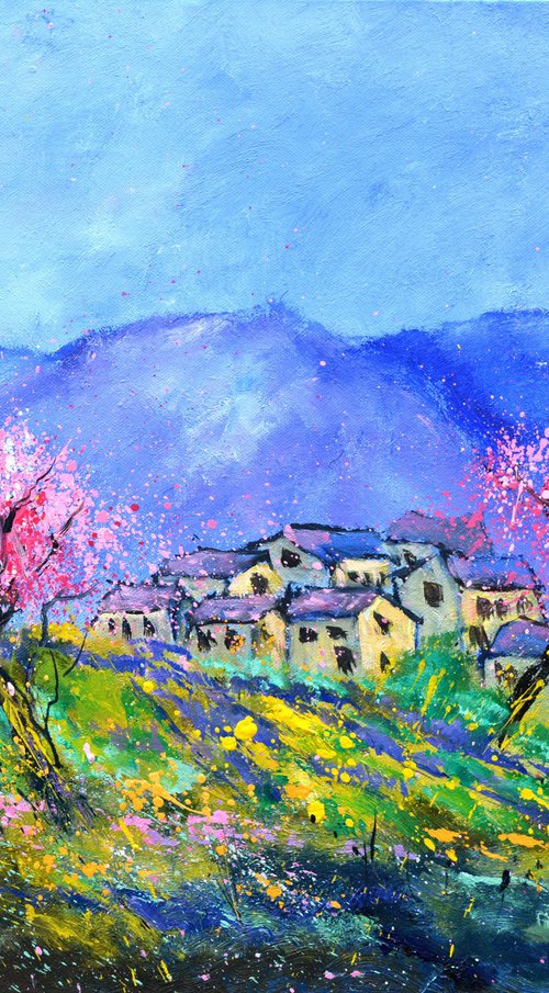 Blooming cherry trees in Provence by Pol Henry Ledent