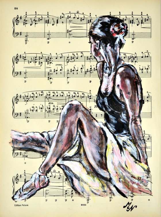 Ballerina XXIII - Vintage Music Page, GIFT idea