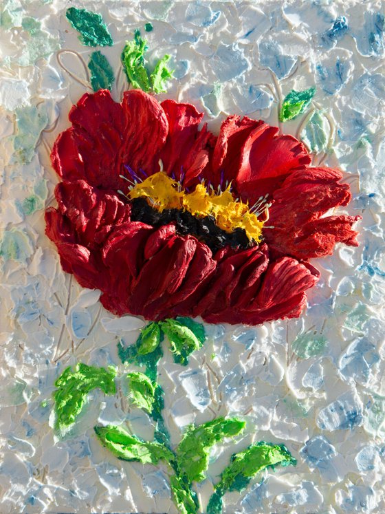 Sculpted Poppy - Three-Dimensional Floral: Red Poppy