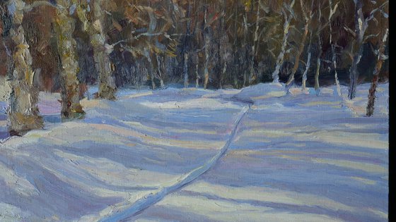 Sunny Winter Landscape - winter painting