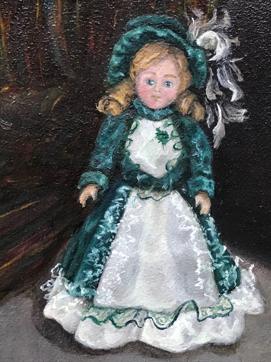 Expressive Portrait Oil Painting By Marina Deryagina, 5 X 7", Doll 2.7 Miniatures, Original Artwork