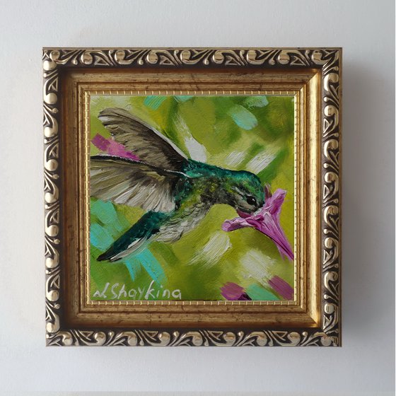 Hummingbird and Purple Flower, Set 2