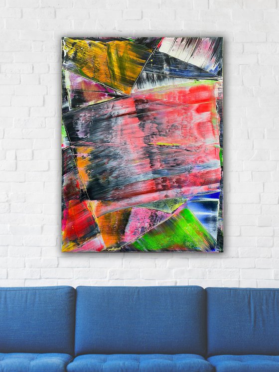 "In Your Face" - Original PMS Large Abstract Acrylic Painting On Canvas - 30" x 40"